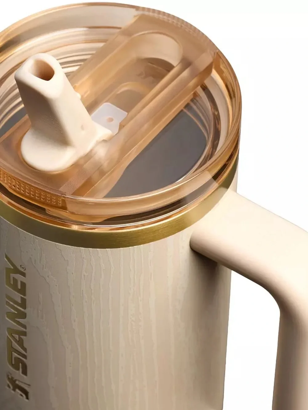 Stanley Cream & Gold Insulated Travel Mug with Handle